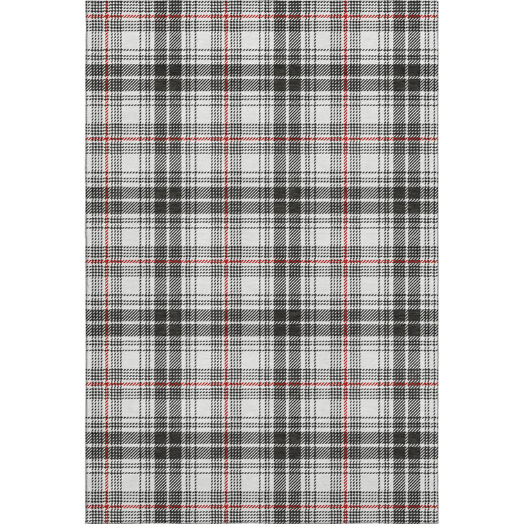 Premium Machine Washable Lyndhurst AMF993 Plaid Rug