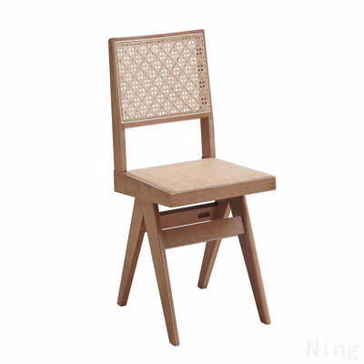 Chaise d'appoint en rotin et finition naturelle (ensemble de 2)