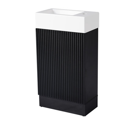 18.6" Bathroom Vanity With Sink Ceramic,door,Bathroom Storage Cabinet