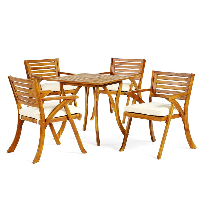 Ensemble de salle à manger pour 4 personnes 31,5 po Hamlig, H 30 po x l 59 po x P 31,5 po, Teck, 6