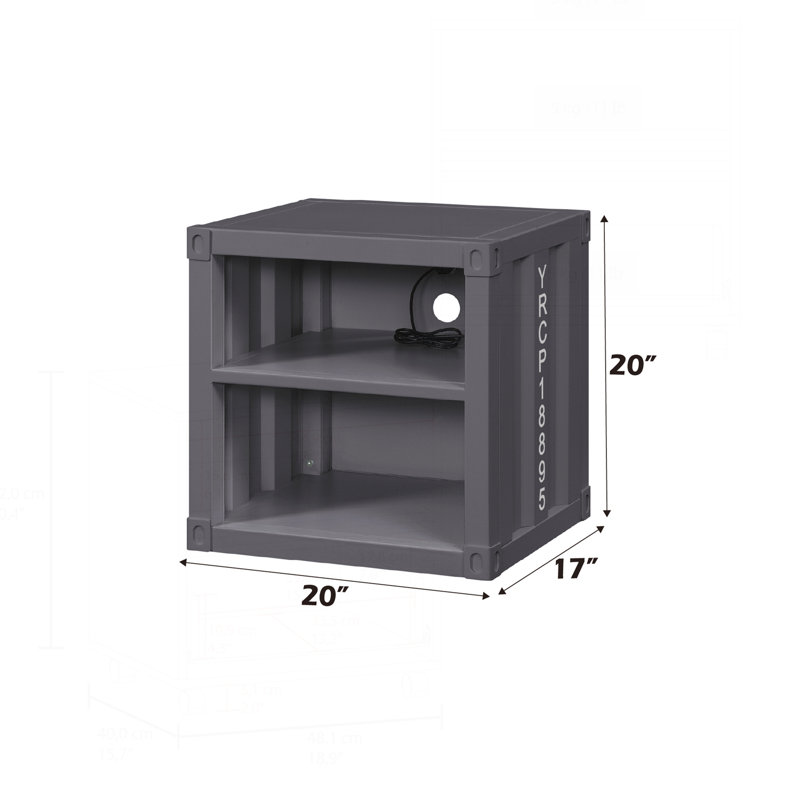 Versatile Metal Nightstand with USB and Open Compartments for Enhanced Functionality
