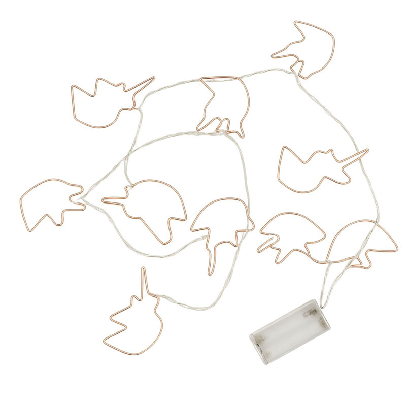  Rose Gold Unicorn String Lights – 10 Warm White LED Lights on 4.5ft Cord – Cute Nursery or Bedroom Décor for Kids, Teens, and Dorms