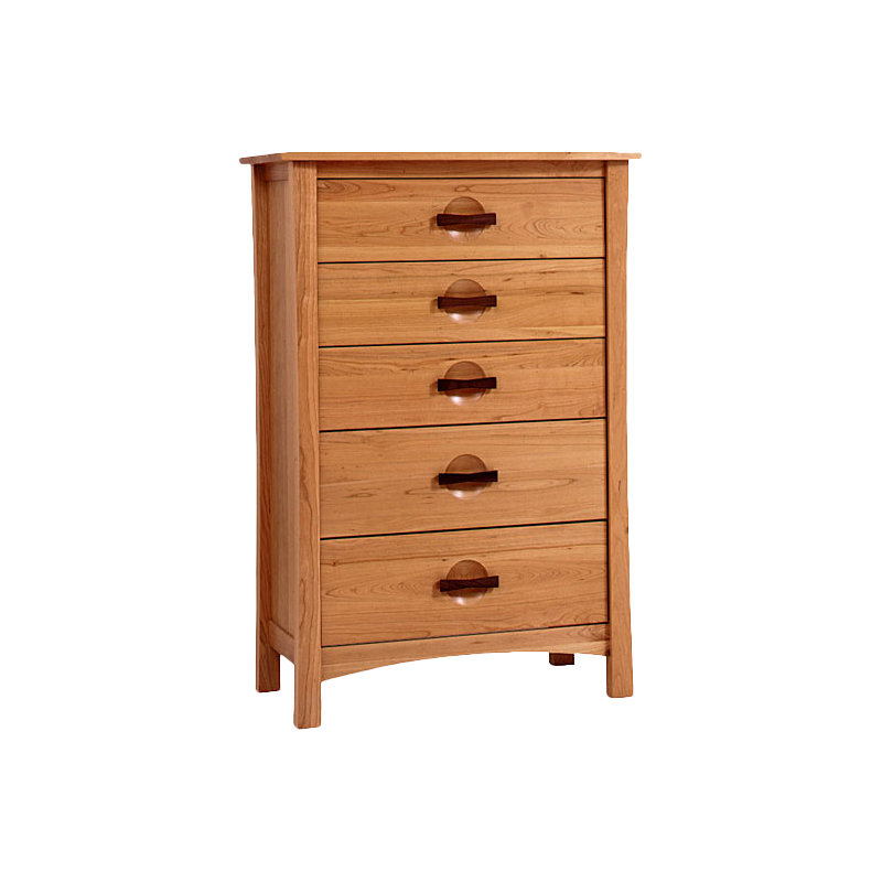 Berkeley 5 - Drawer Solid Wood Dresser, Autumn Cherry