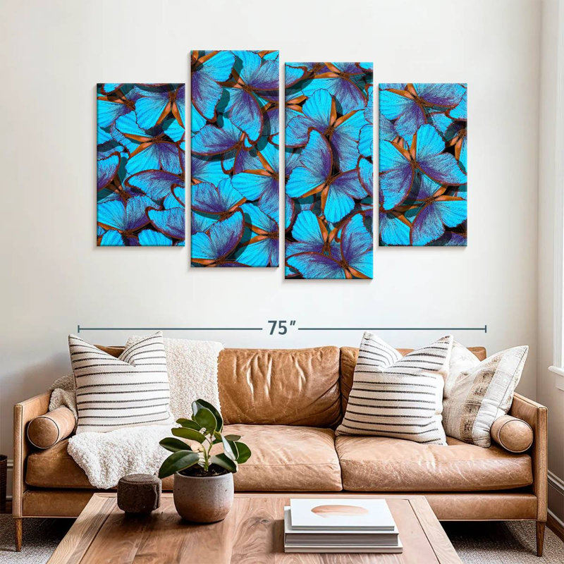 Brampt Blue Butterfly Swarm, 42" H x 68" W