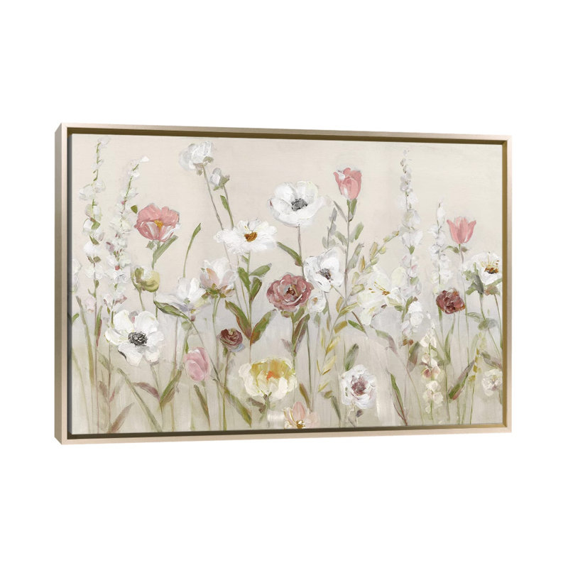 «Bloomin Around» par Sally Swatland, impression, Toile encadrée champagne, H 32 po x l 48 po x P 1,5 po, Non