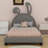 Upholstered Platform Bed With Rabbit Ornament-568589943
