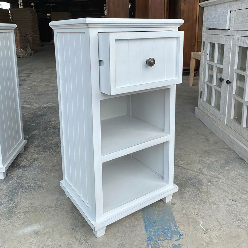 Table de bout avec rangement Aniakudo, Blanc