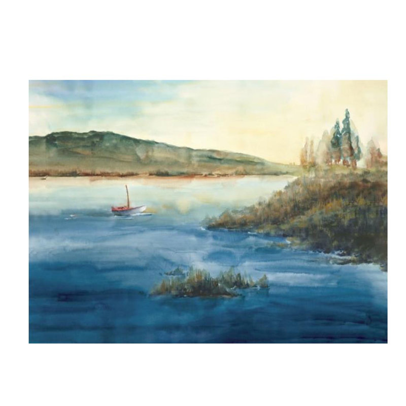 Sound Of Nature Painting by Sara Brown, Glass Coat, 54" H x 74" W x 1.5" D