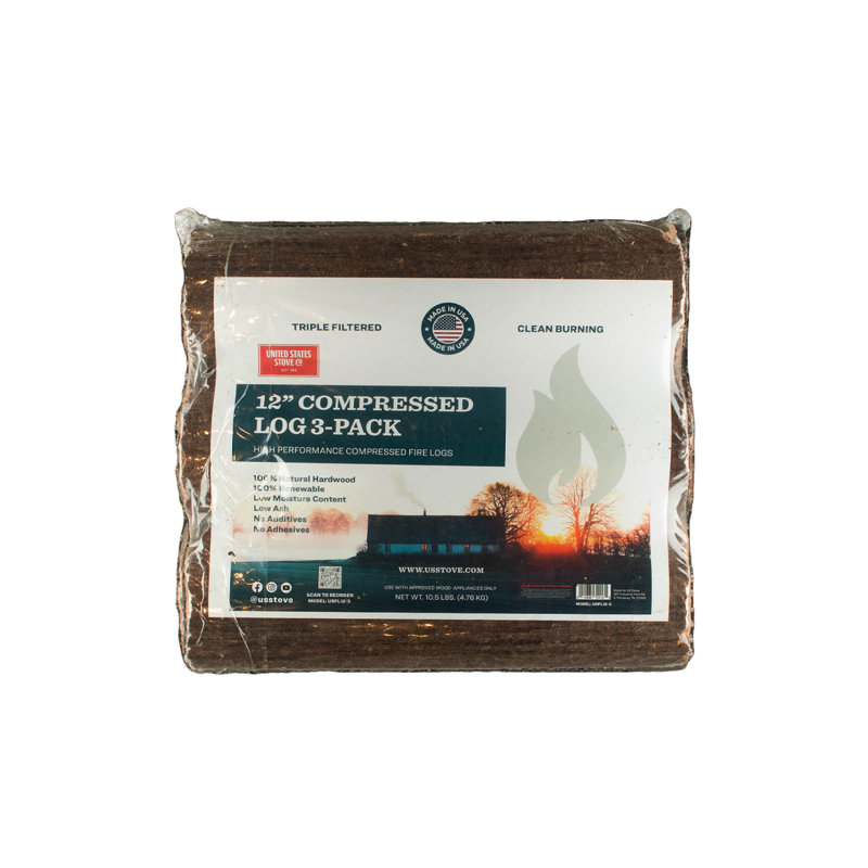 Bûche compressée 12 po Us Stove - paquet de 3