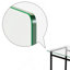 Table de salle à manger rectangulaire moderne en verre 51 po avec plateau en verre trempé et pieds en métal 51 po-1982865693