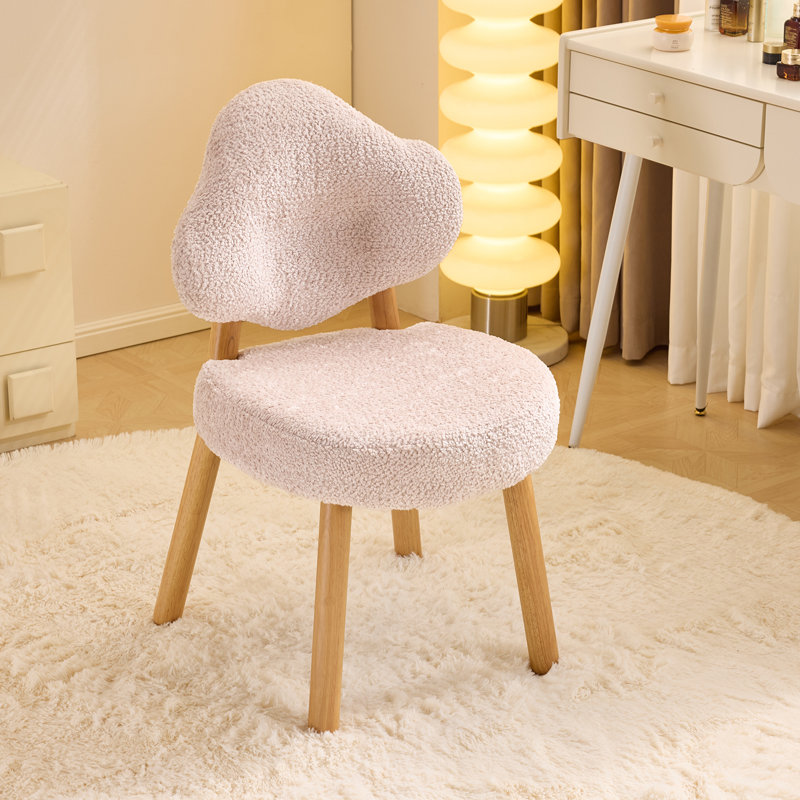 Fauteuil d'appoint Cloud Puff Soft avec pieds en bois - Meuble-lavabo moderne, Rose