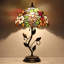 Lampe de table Tiffany Lampe de table vitrail de style raisin mauve 12 x 12 x 19 pouces avec base en feuille de métal pour le salon