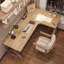 Bureau en bois massif en L Burlywood-1352923562-1352923560