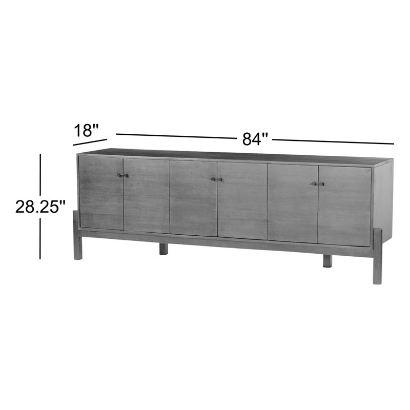 Reza Media Console, Worn Black Parawood
