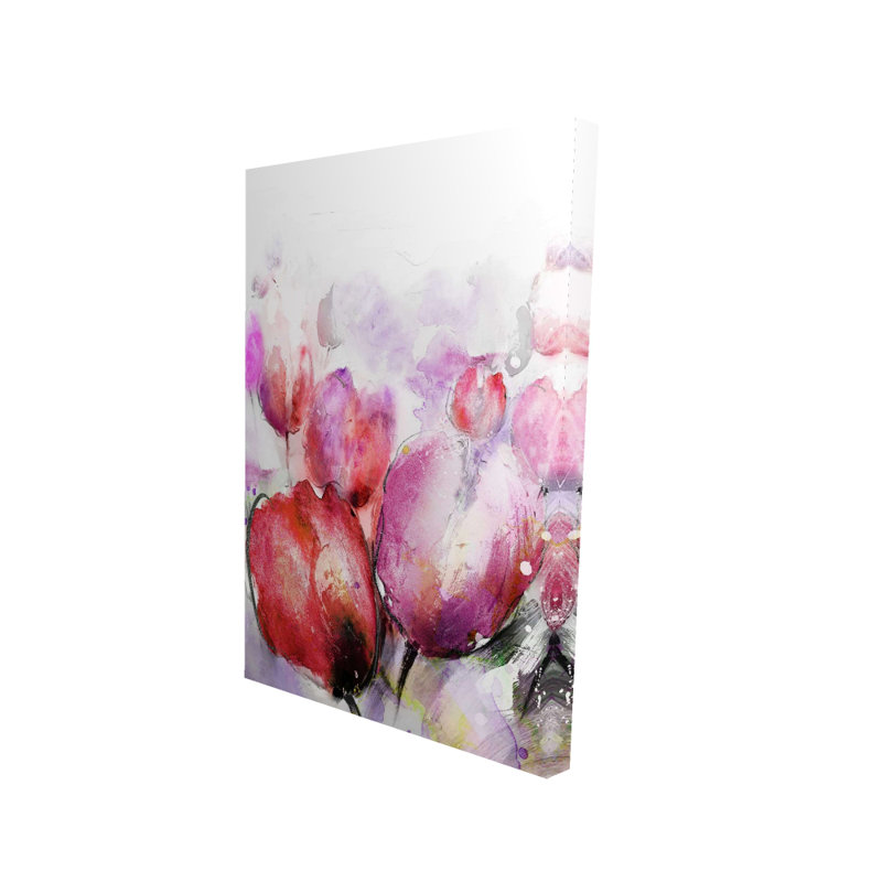 Tulipes abstraites floues - Toile florale romantique pour la décoration intérieure