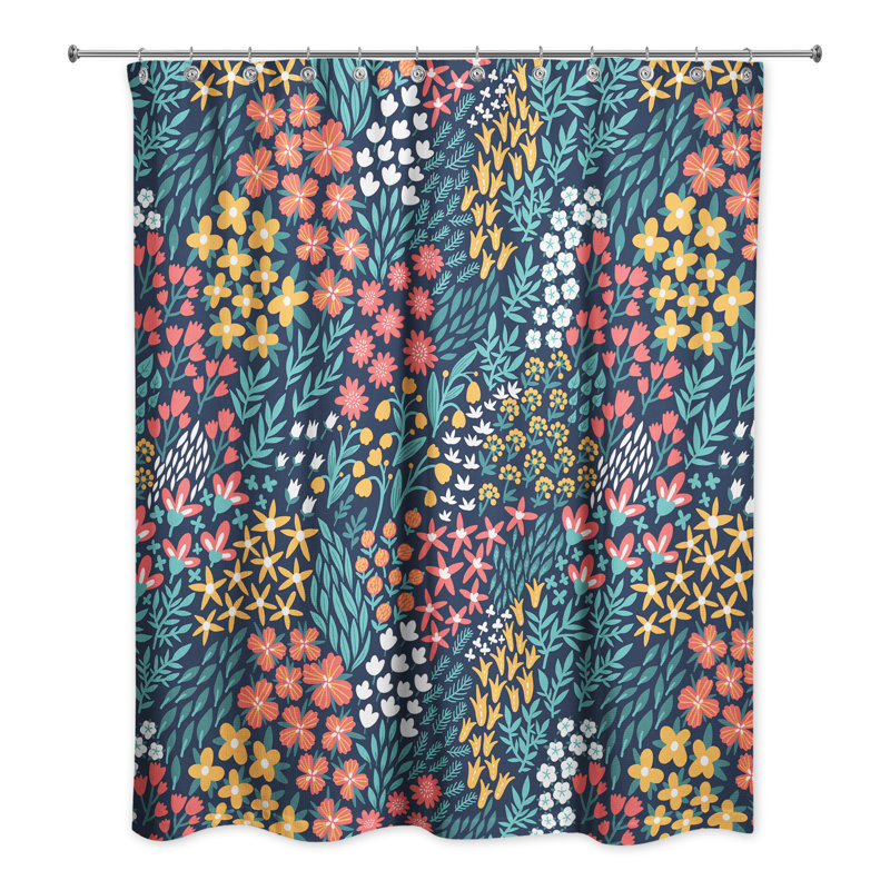 Rideau de douche simple à motif floral Zoee
