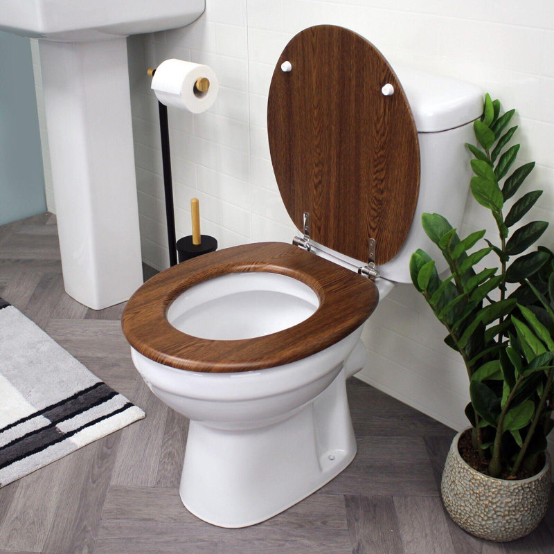 Oxford Round Standard Toilet Seat, Walnut