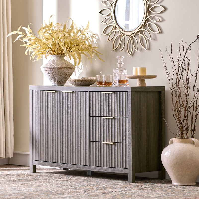Nicolee 47" 3 Drawer Sideboard, Midnight Oak