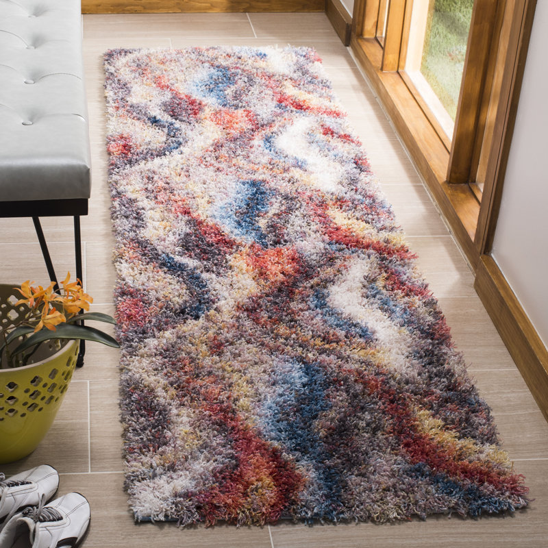 Tapis abstrait Delma Performance, Tapis de couloir 2 pi 3 po x 8 pi