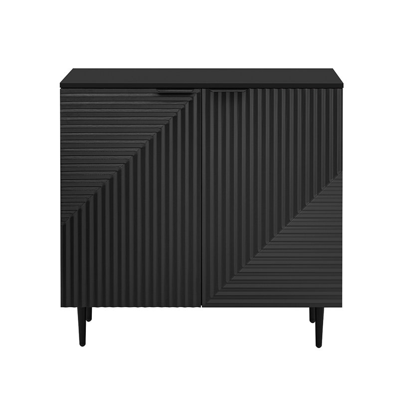 Armoire d'appoint moderne et minimaliste avec tablettes réglables, Noir