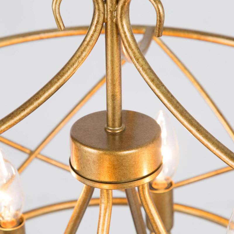 Reza 4 - Light Lantern Drum Antique Brass Chandelier