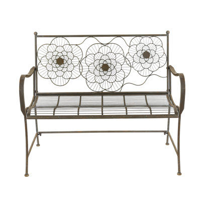Banc en métal floral géométrique trio
