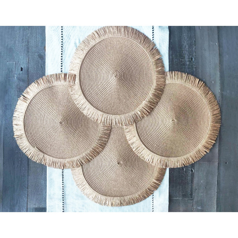 Almehdi Polypropylene Round Placemat, Natural