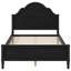 Lit plateforme en bois avec tête et pied de lit-129232711-129232712