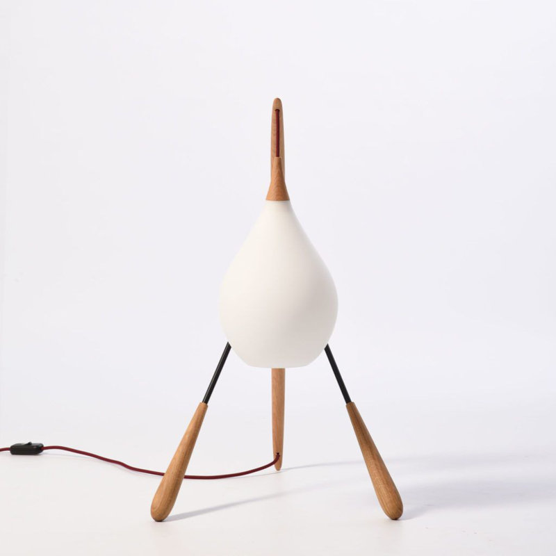 Phasme Arched Table Lamp, Natural Oak