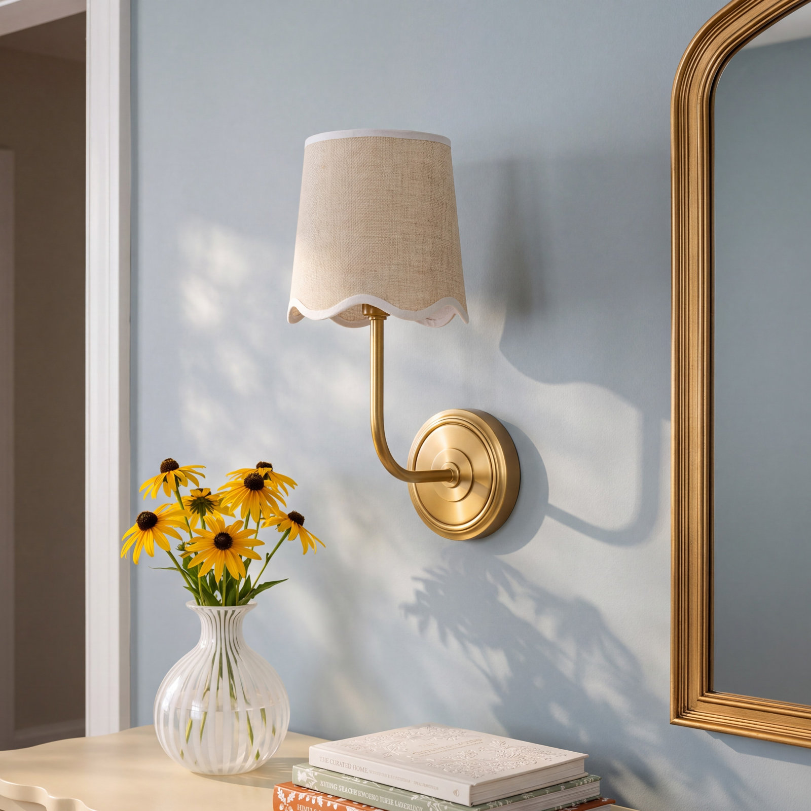 Ariel Single Light Dimmable Armed Sconce, Natural