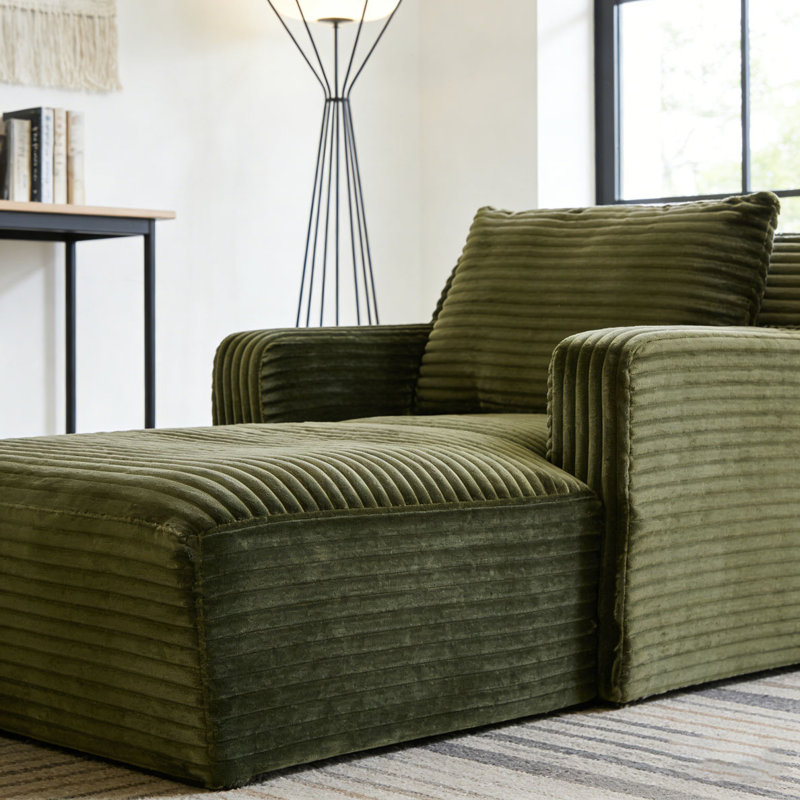 Chaises d'appoint modernes en velours côtelé, Vert