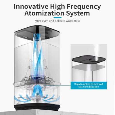 AIRPLUS Powerful Humidifier for Bedroom Lasting up to 60 Hours, Top-Refilling Cool Mist Humidifier for Home with A Water Tank of 4L