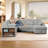 118" U-Shaped Pull Out Sleeper Sofa Bed 4 Piece Corduroy Modular Sectional Convertible Couch With Corner & Storage Chaise & Armrest Cabinet-778696410