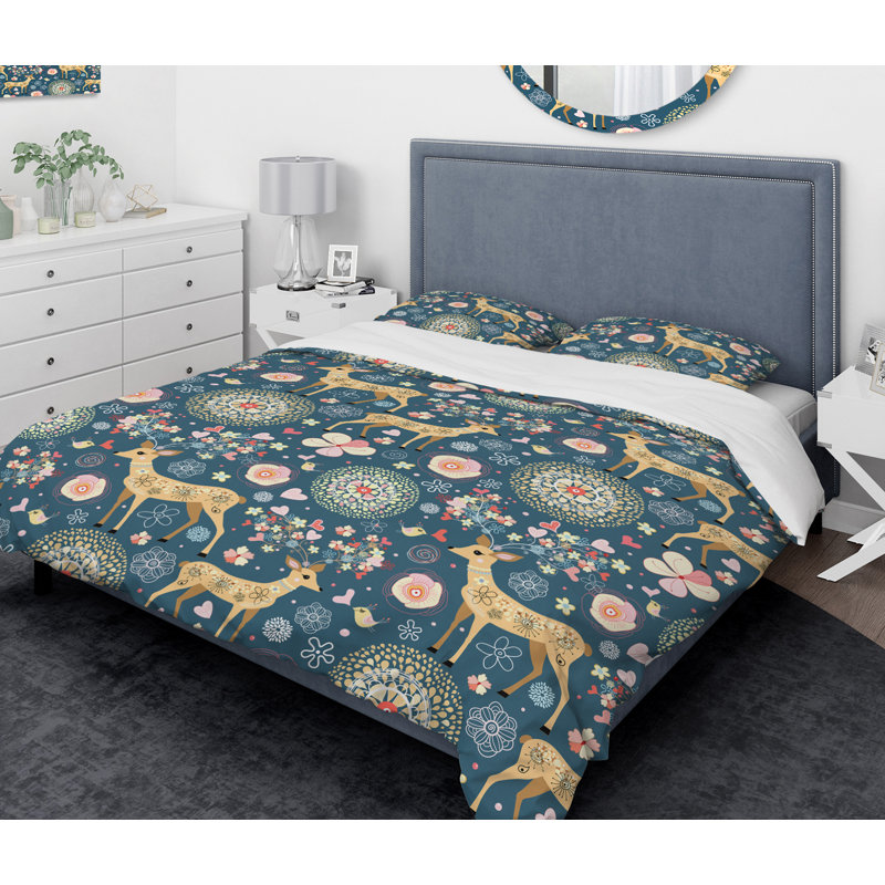 Farmhouse / Country Polyester Abstract Duvet Cover, King Duvet Cover + 2 Shams