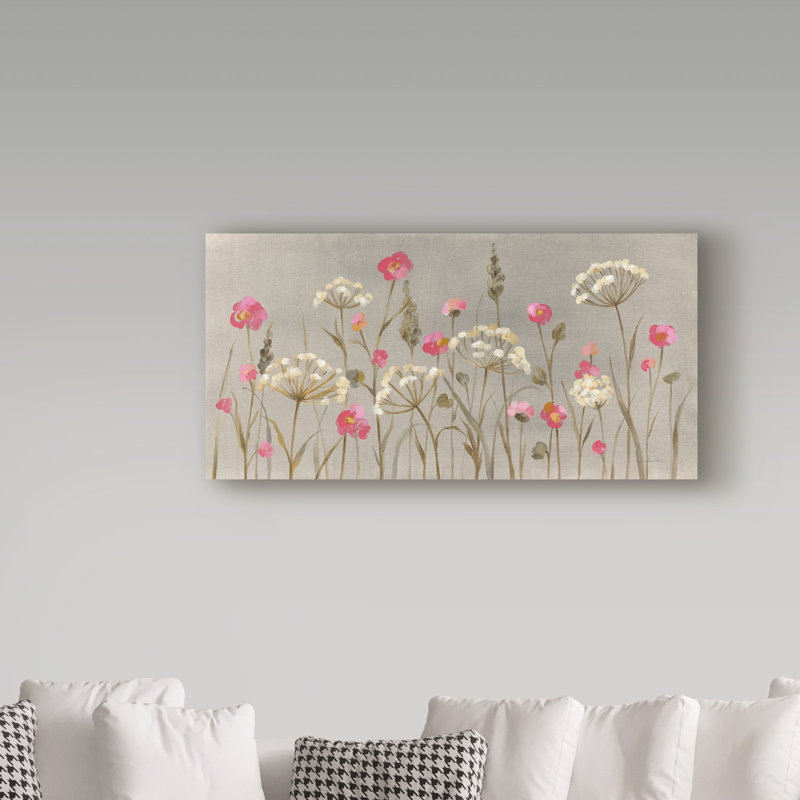 « délicat jardin », reproduction de peinture à l’acrylique sur toile tendue, H 24 po x l 47 po x P 2 po