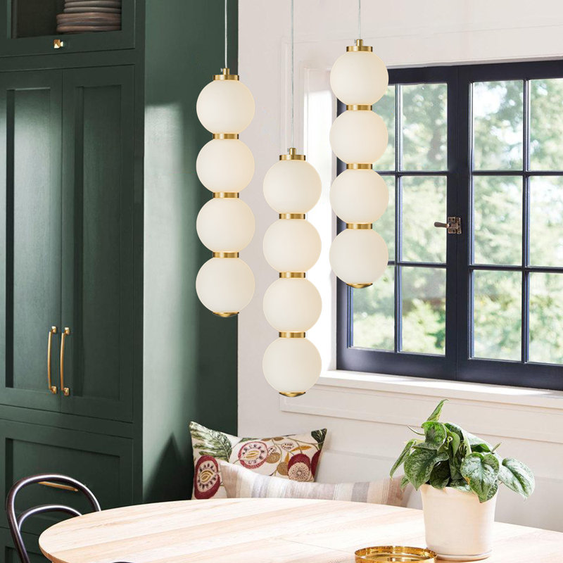 Luminaire suspendu simple en verre empilé à 1 lumière Khadra