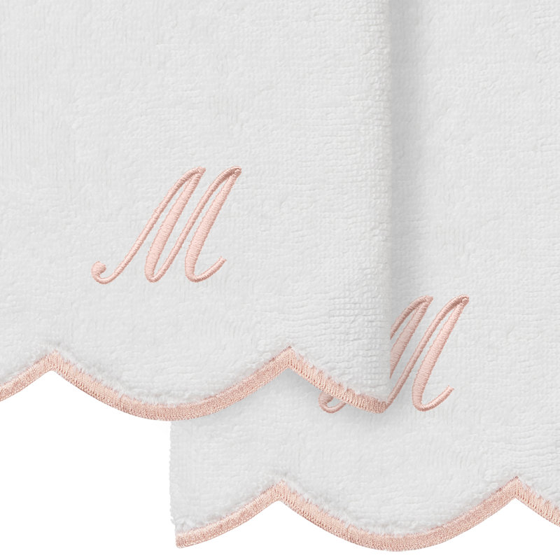  Ensemble de serviettes 100% coton turque ADORNIA, M, Blanc / Rose, Ensemble de 2 serviettes à doigts
