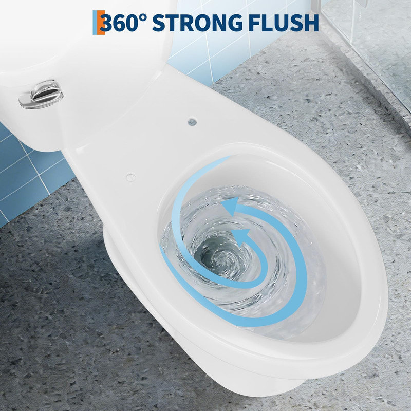 Two Piece Elongated Toilet, 19" ADA Comfort Height, Side Mount Handle, 12" Rough-in, White