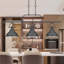  Luminaire suspendu linéaire intégré en bronze à 3 lumières pour îlot de cuisine avec bols en forme de cloche-755692546
