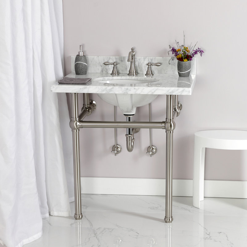 Ensemble de fournitures de plomberie traditionnel Kingston avec garniture en P et siphon, Nickel brossé