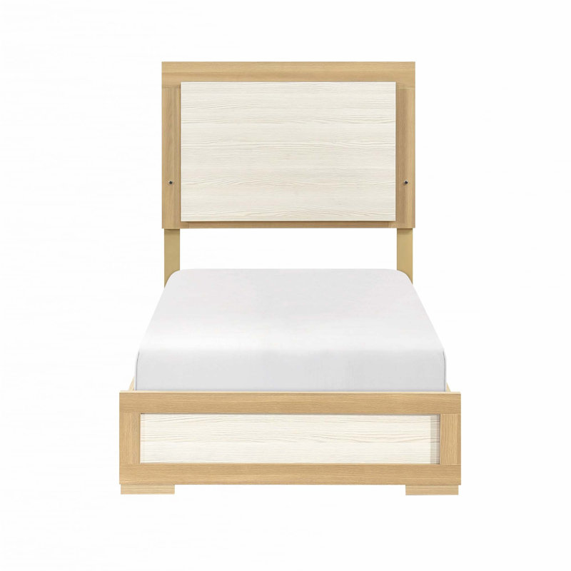 Mobilier de chambre à coucher en bois avec tête de lit à panneau 1pc (seulement lit), Simple