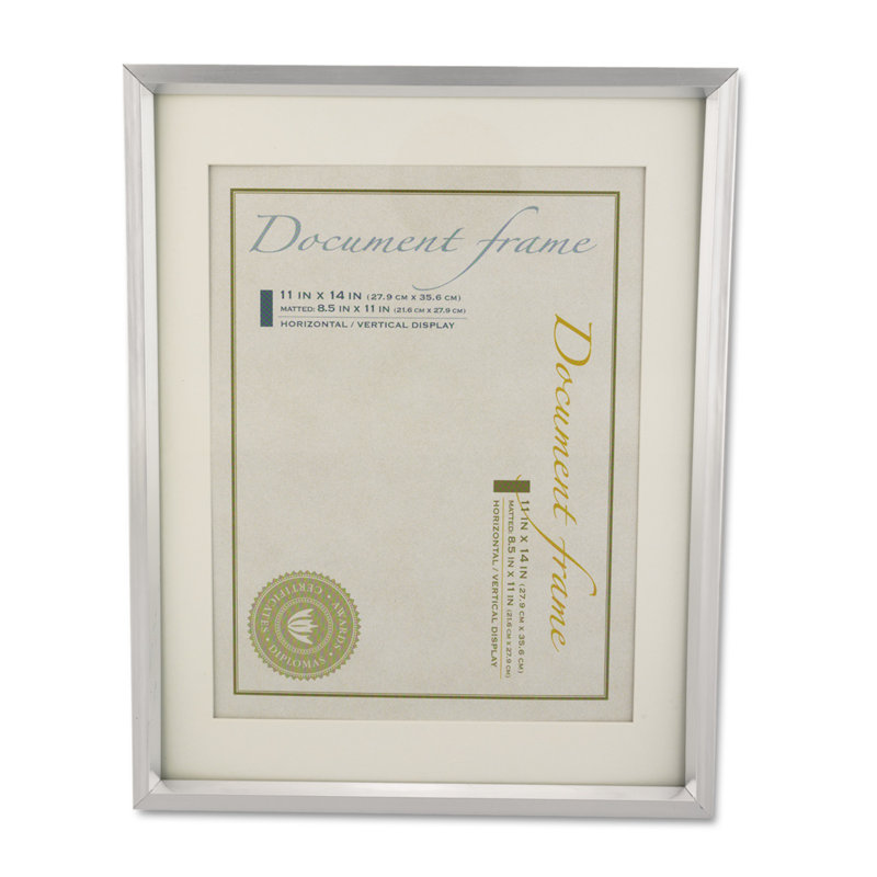 Metallic Silver Matte Picture Frame with Mat