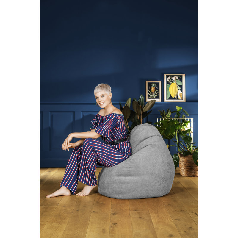 Fauteuil à billes Alfa, Microfibre/microsuède gris