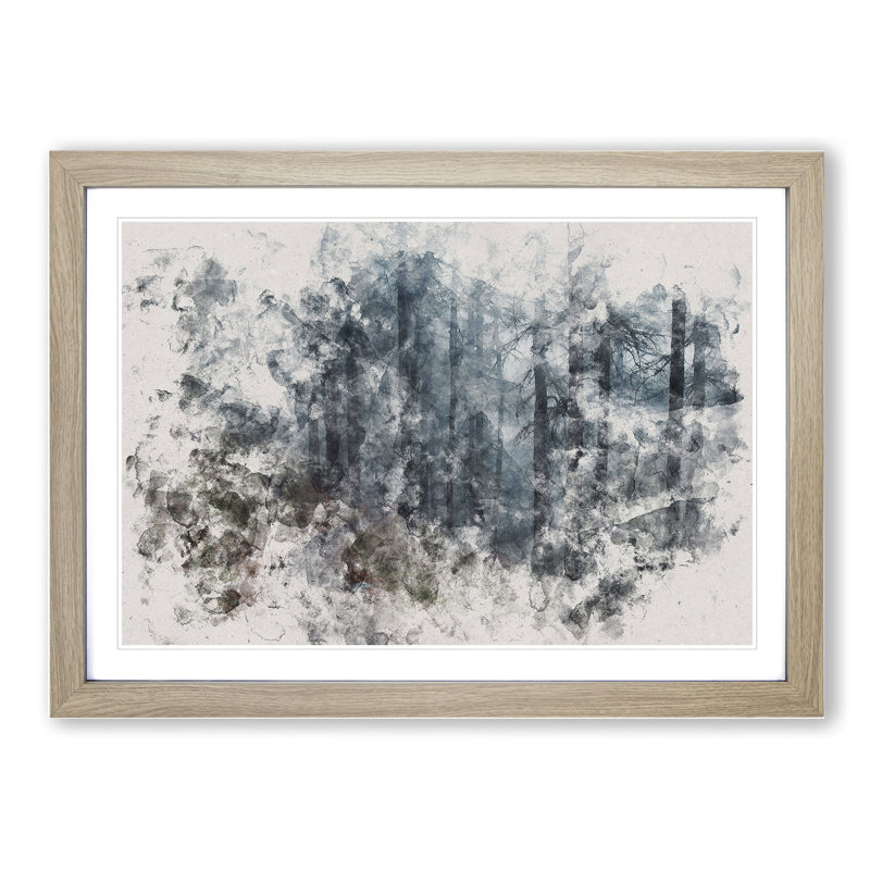Forest Pathway - Picture Frame Painting, 36cm H x 48cm W x 2cm D, Oak