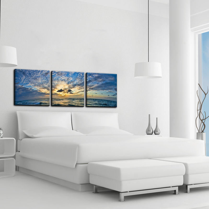 « ocean », ensemble de 3 reproductions de photos sur toiles tendues