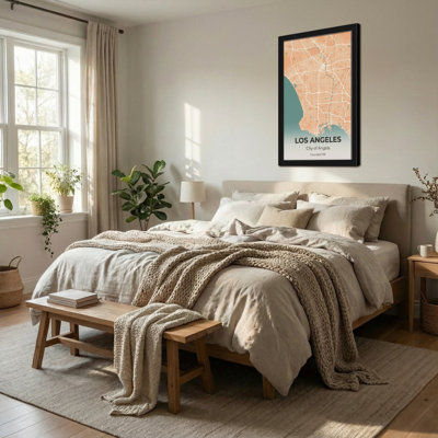 Scenic & Cityscapes Los Angeles City Map Art Print