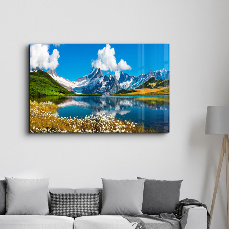 Élégante peinture murale en verre trempé de 13,8 po x 21,7 po | 100% verre trempé, épaisseur: 0,16 pouce | Imprimé UV pour des couleurs éclatantes | Parfait pour la décoration intérieure, le salon et les espaces de bureau