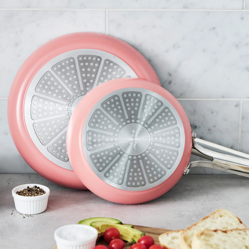 GreenPan Nova 2 Piece Frypan Set, Coral