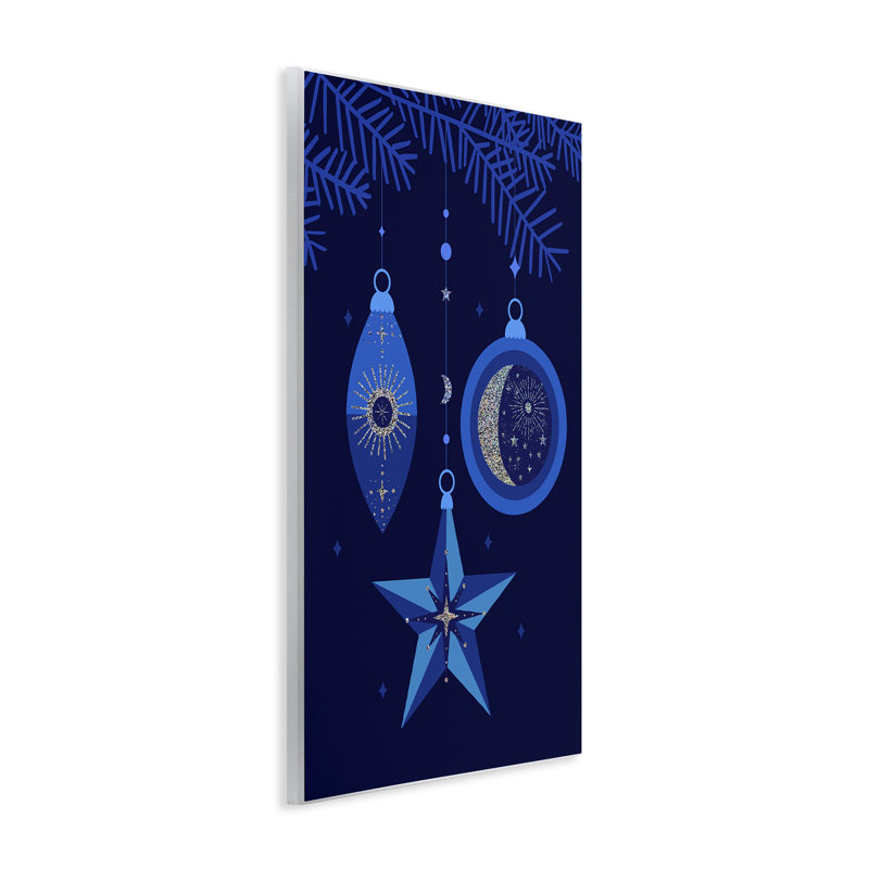 "Blue Holiday Ornaments" par Victoria Barnes, H 15 po x l 10 po