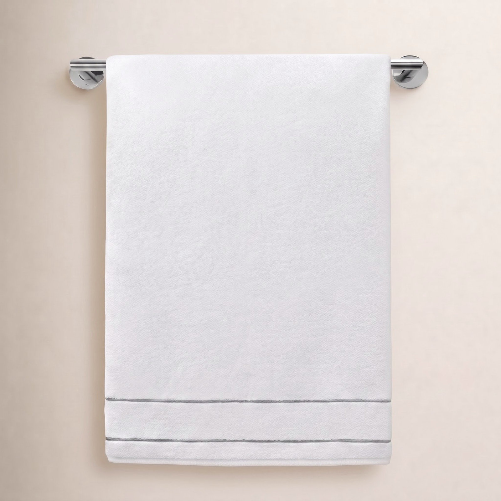 Lombard Cotton Washcloth, White/Gray